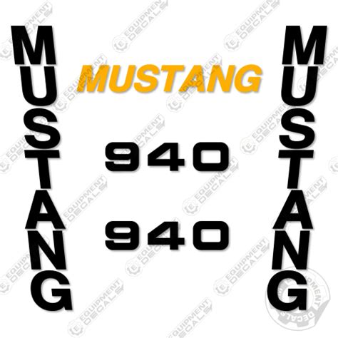 mustang skid steer decals|Fits Mustang 940 Decal Kit Skid Steer Replacement Stickers .